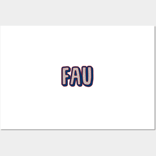 FAU glitter lettering Posters and Art